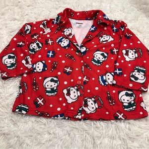 Sanrio Hello Kitty long sleeve Christmas pajama top Size S 6-6x